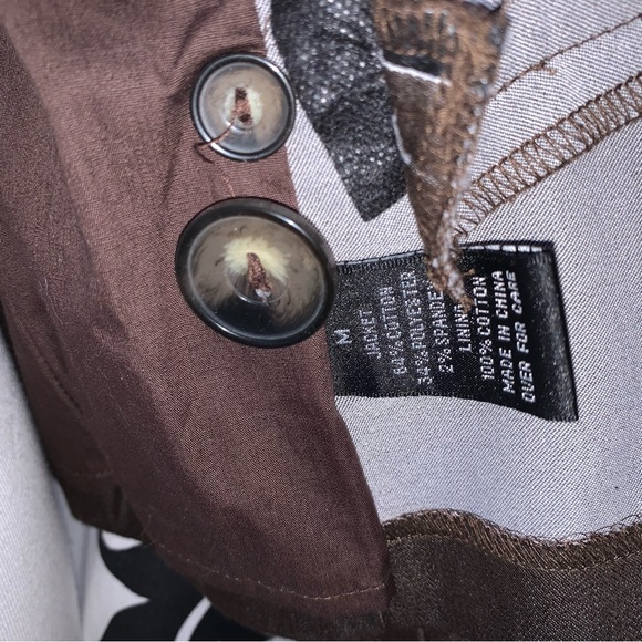 I.N. San Francisco Sz M Chocolate Brown 2 Button Unlined Fitted Blazer - Picture 7 of 10